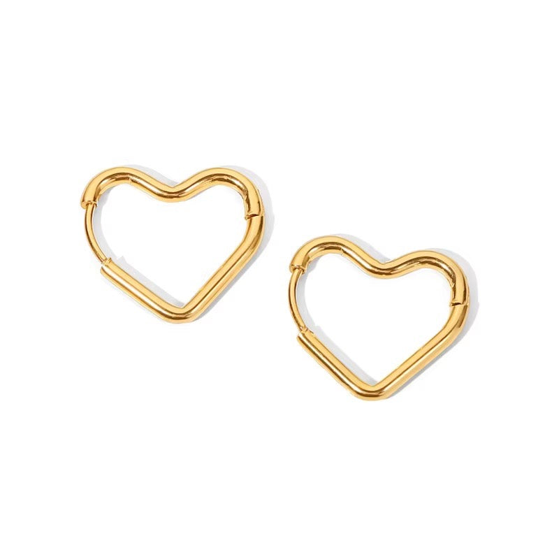 Elegant Heart Hoop Earrings — product detail