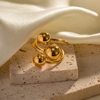 18k Bold Three Ball Open Ring — product detail