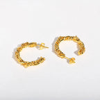 14k Dainty Textured Spiral Hoop Earrings — product detail