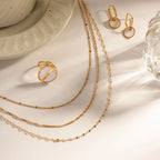 18k Dainty Classic Three Layer Necklace Stack — product detail