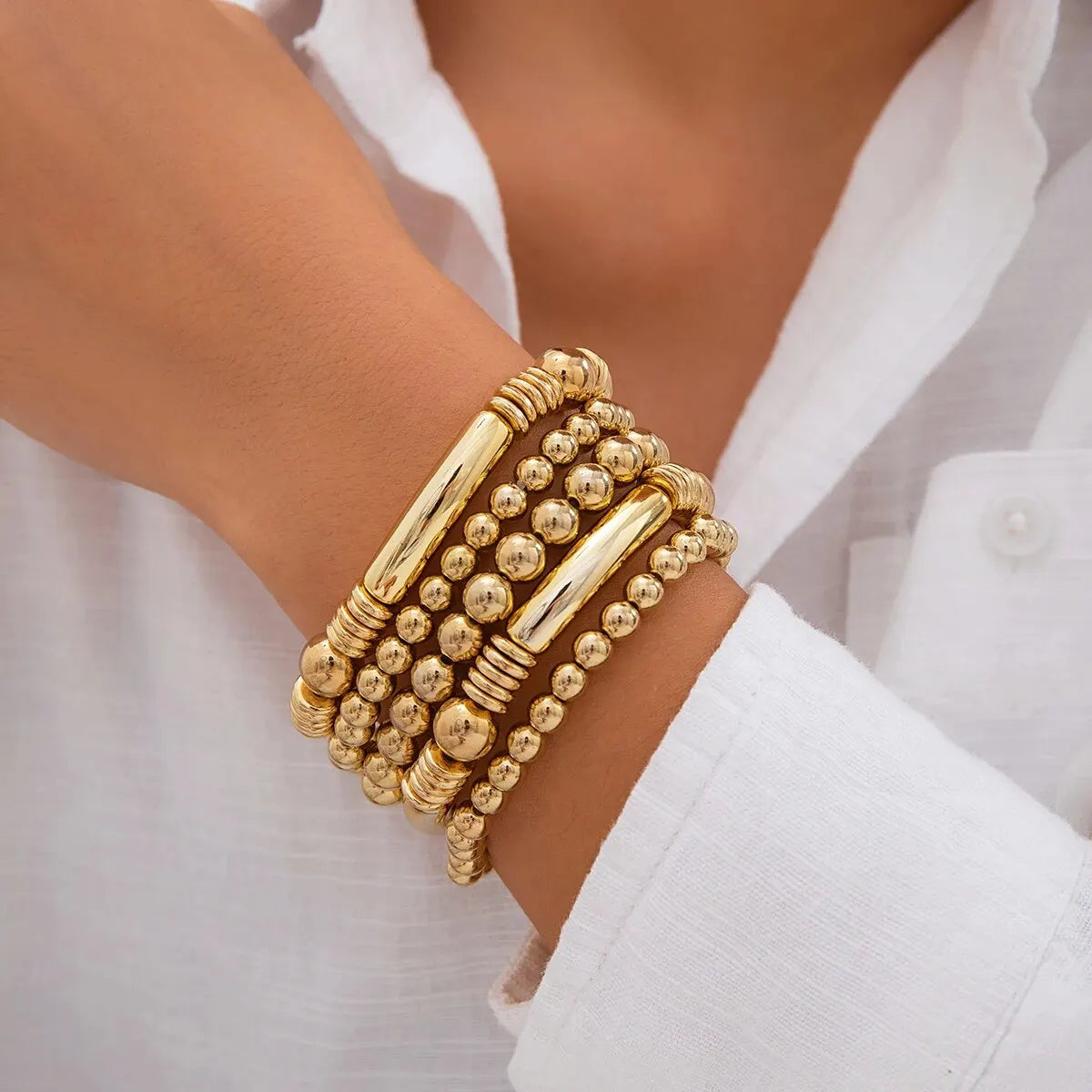 5pc Beaded Bracelet Stack Set — product detail