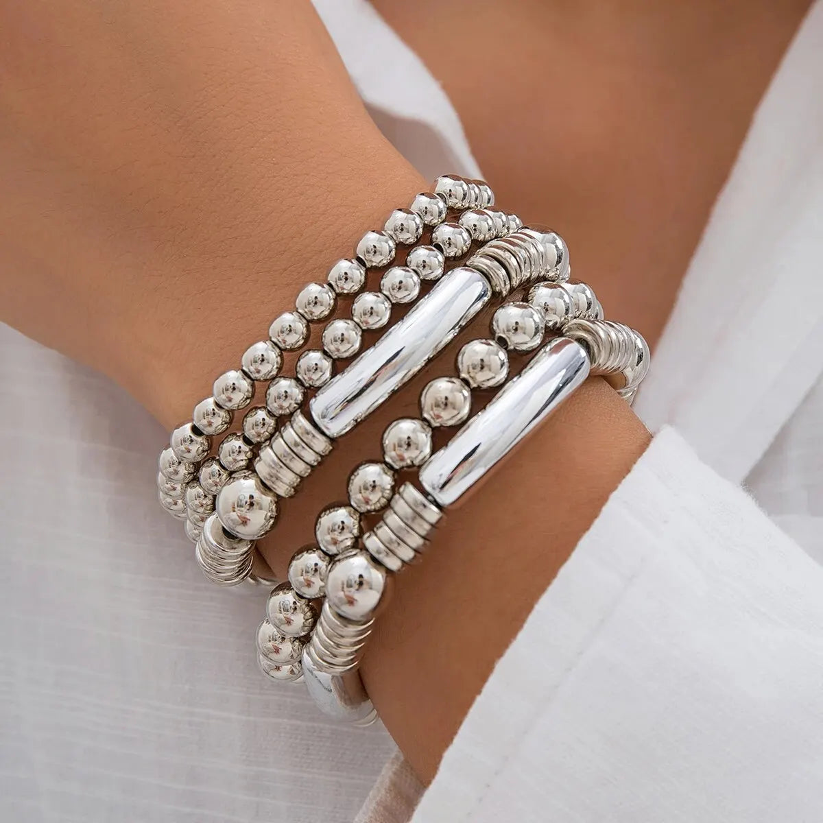 5pc Beaded Bracelet Stack Set — product detail