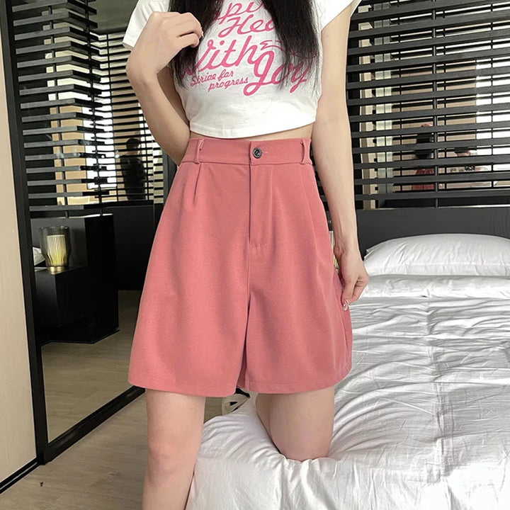 Lina™ | Classic High Waist Suit Shorts