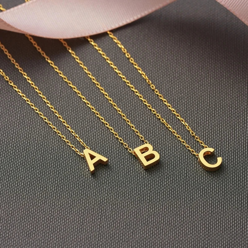 Dainty Minimal Letter Initial Necklace — product detail