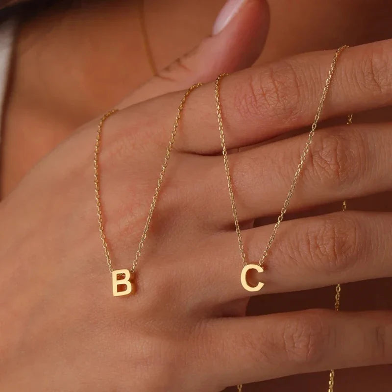 Dainty Minimal Letter Initial Necklace — product detail