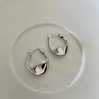 Minimal Flattened Irregular Hoop Earrings — product detail