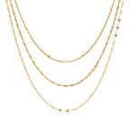 18k Dainty Classic Three Layer Necklace Stack — product detail