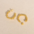 14k Dainty Textured Spiral Hoop Earrings — product detail