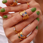 18k Baguette Cut Birthstone Ring — product detail