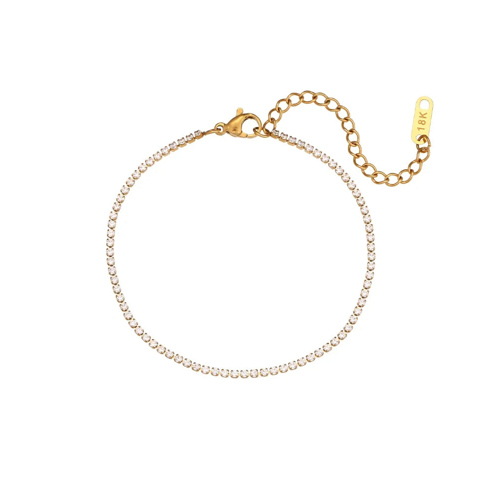 2mm Dainty Tennis Chain Bracelet and Necklace — product detail