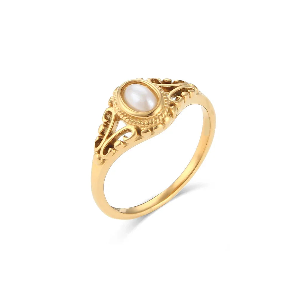 18k Vintage Inspired Pearl Ring — product detail