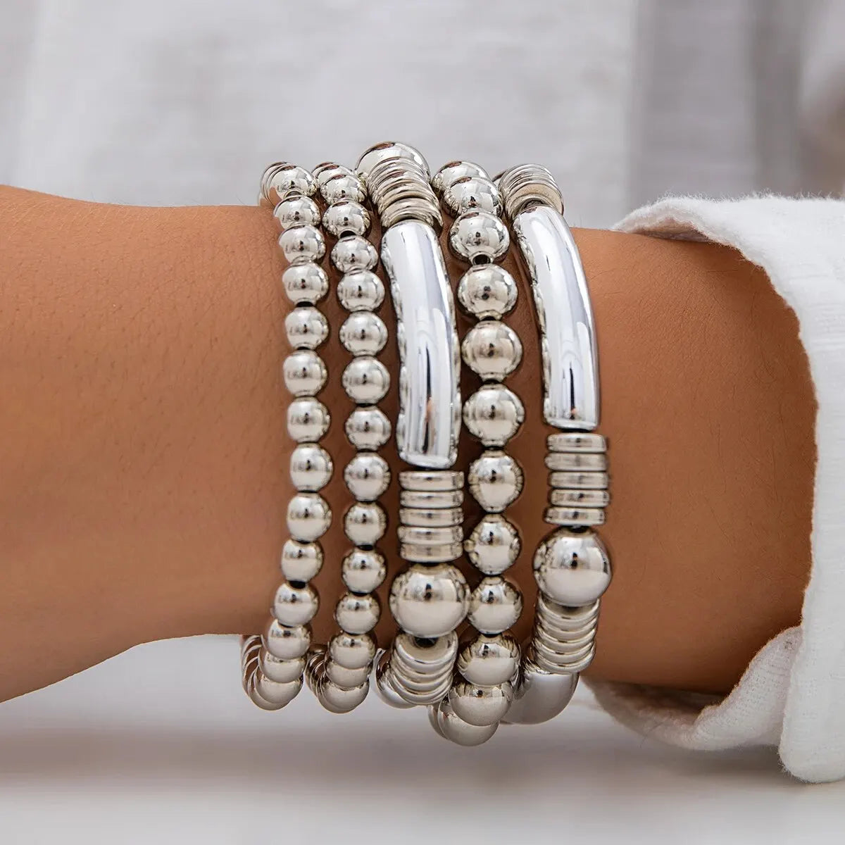 5pc Beaded Bracelet Stack Set — product detail