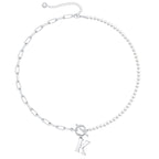 Pearl & Paperclip Chain Letter Initial Necklace — product detail