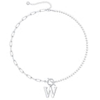 Pearl & Paperclip Chain Letter Initial Necklace — product detail