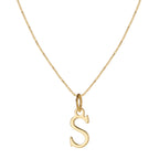 14k Minimal Serif Initial Necklace — product detail