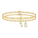 2pc 14k Sparkling Letter Initial Anklet — product detail
