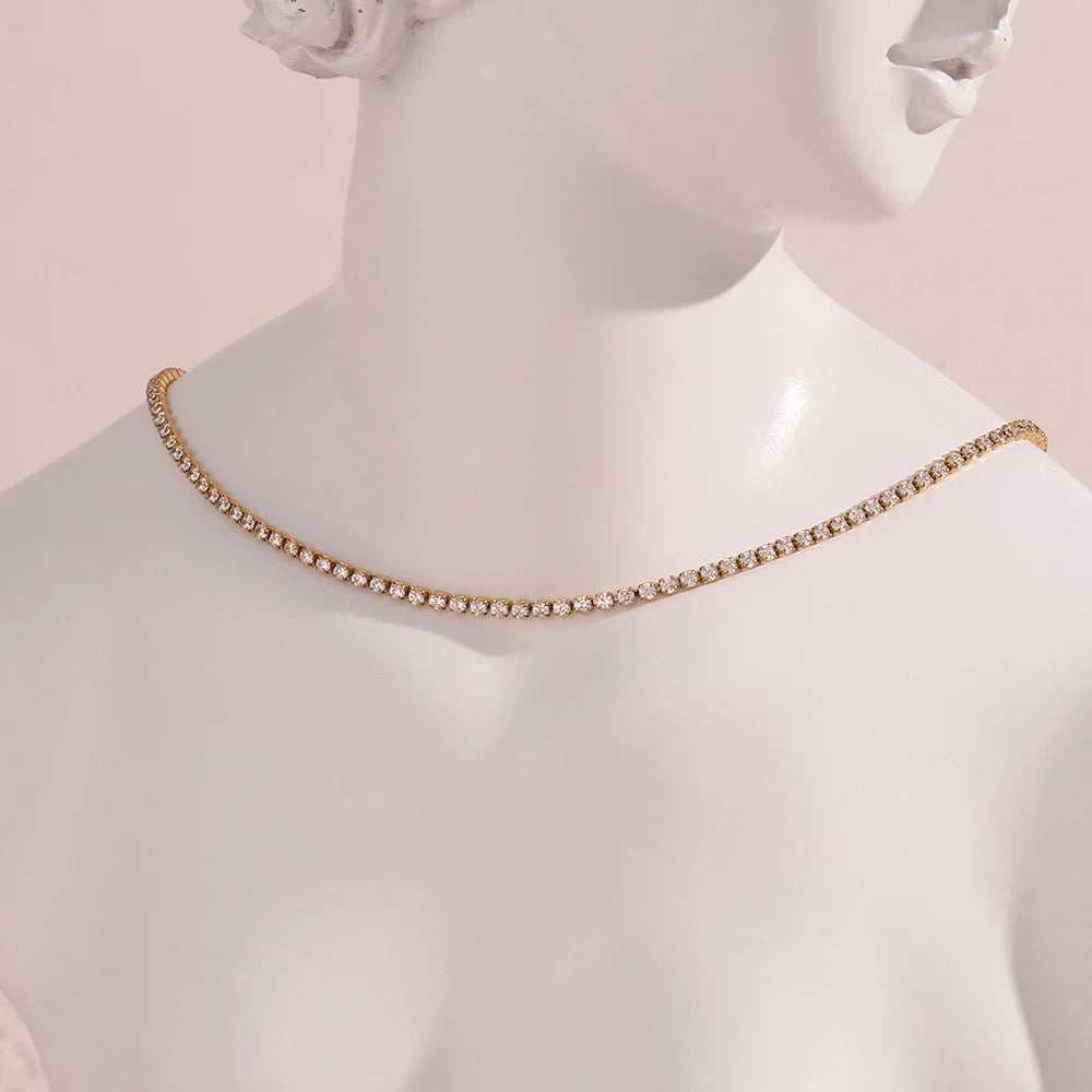 2mm Dainty Tennis Chain Bracelet and Necklace — product detail