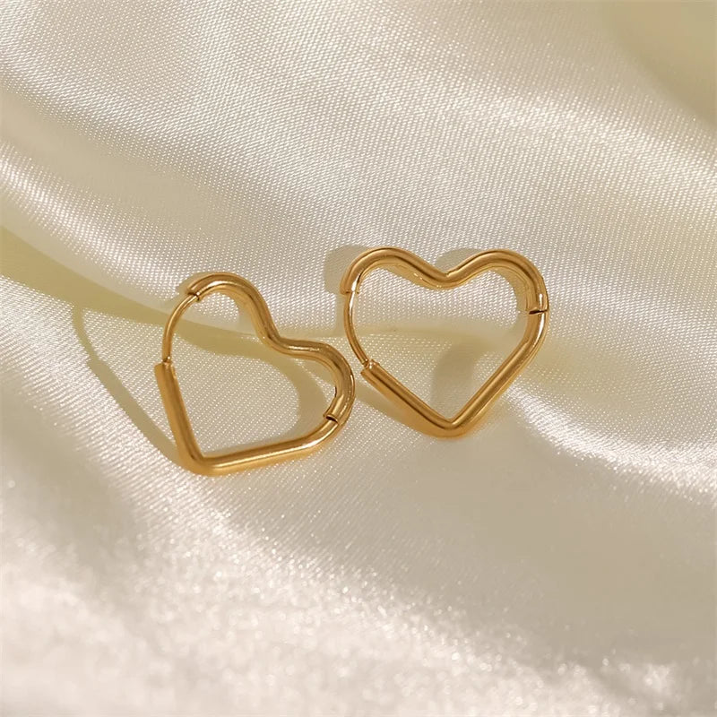 Elegant Heart Hoop Earrings — product detail