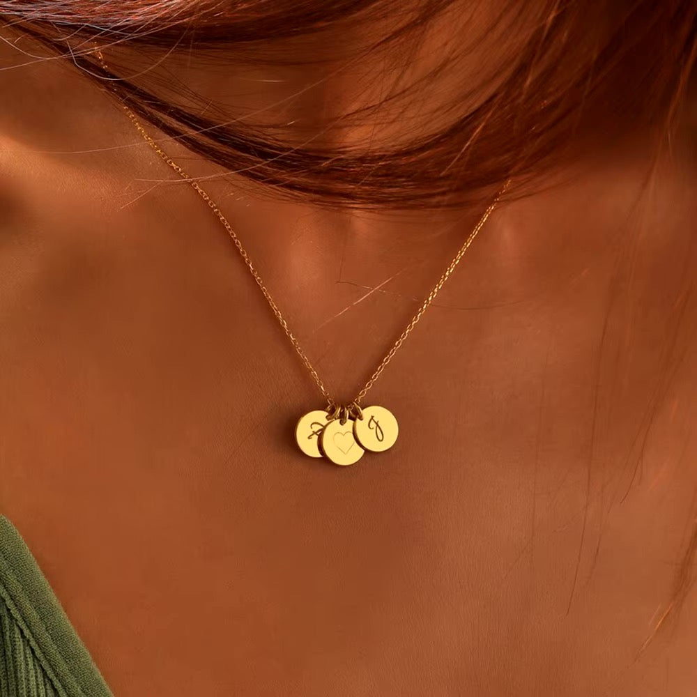 Dainty Personalised Disc Initial Necklace — product detail