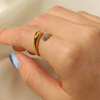 18k Dainty Sparkling Tip Wrap Around Ring — product detail