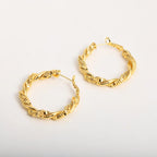 14k Deluxe Textured Spiral Hoop Earrings — product detail