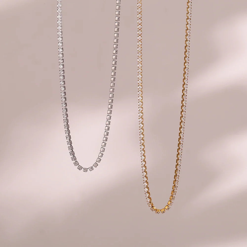 2mm Dainty Tennis Chain Bracelet and Necklace — product detail
