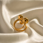 18k Bold Three Ball Open Ring — product detail