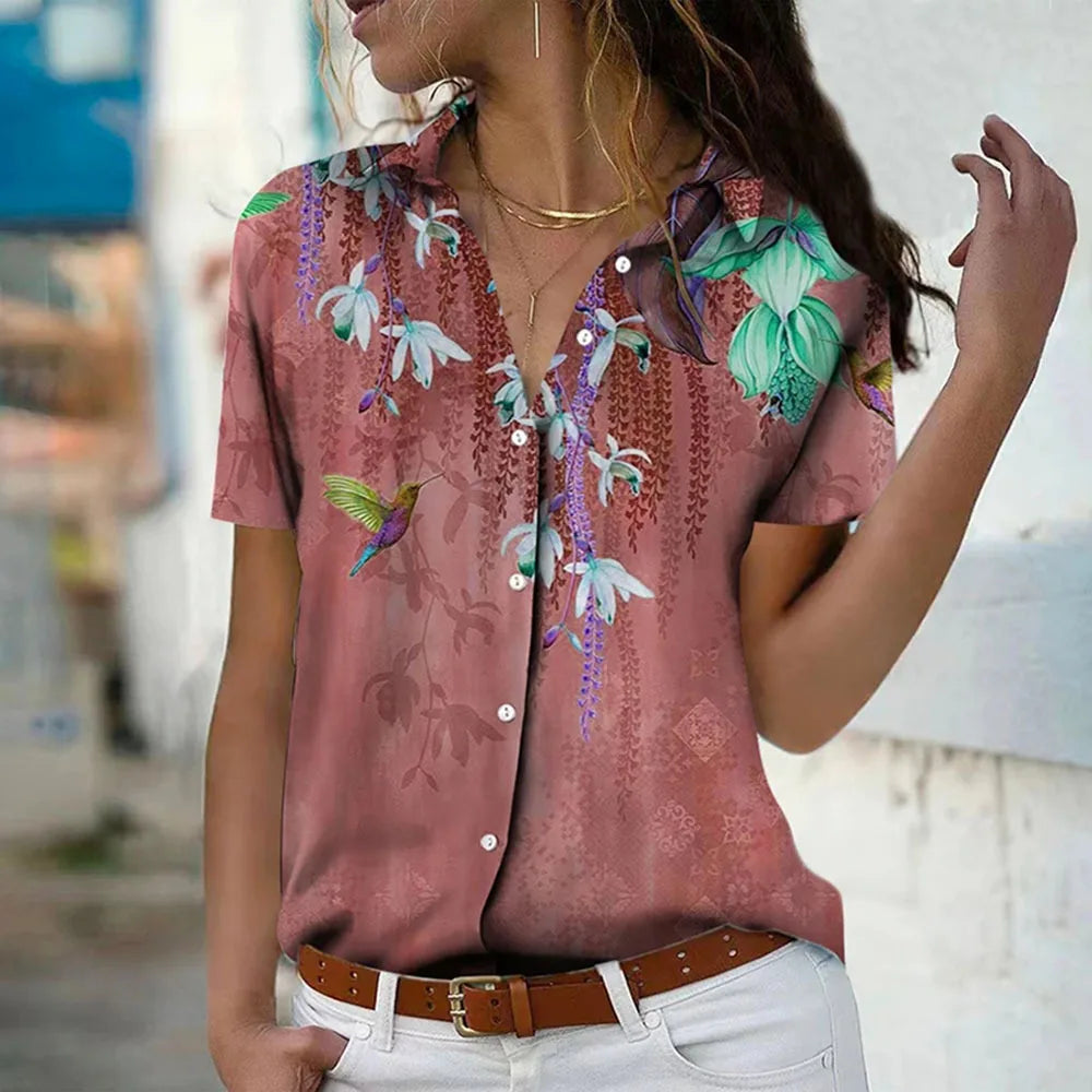 Elvéa™ | Floral Short Sleeve Shirt