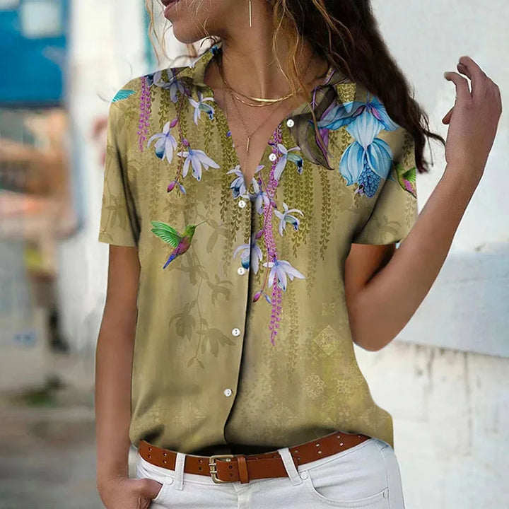 Elvéa™ | Floral Short Sleeve Shirt