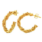 14k Dainty Textured Spiral Hoop Earrings — product detail