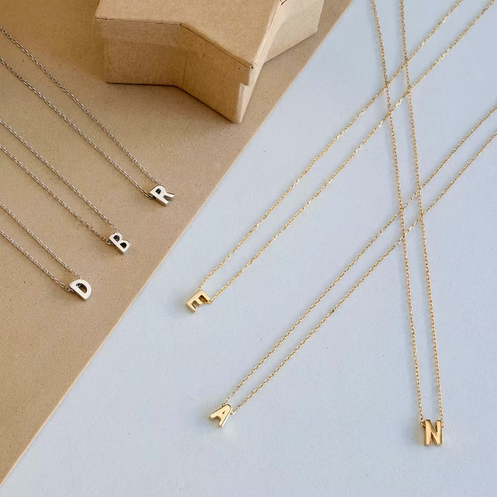 Dainty Minimal Letter Initial Necklace — product detail