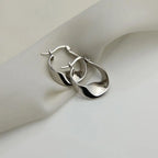Minimal Flattened Irregular Hoop Earrings — product detail