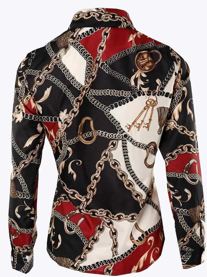 Melvara™ | Chain Print Shirt