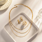 18k Dainty Classic Three Layer Necklace Stack — product detail
