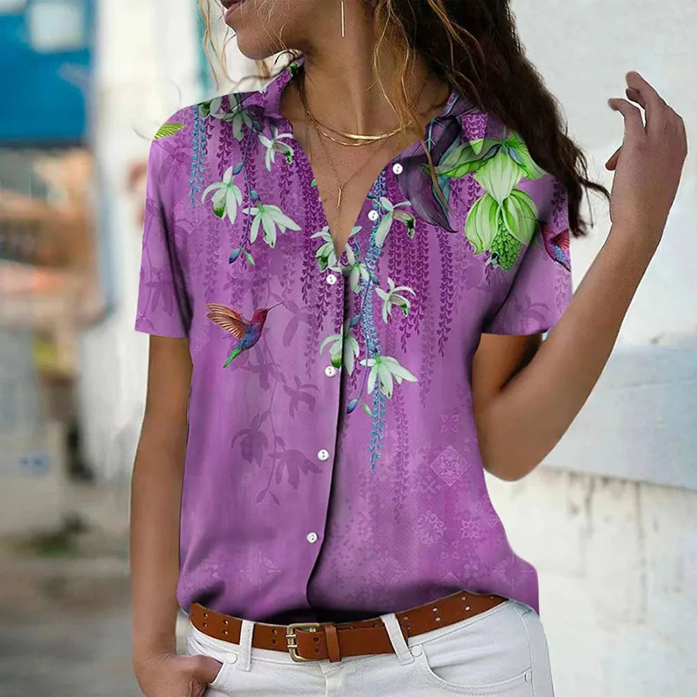 Elvéa™ | Floral Short Sleeve Shirt