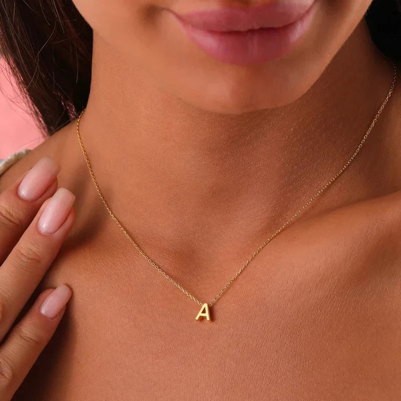 Dainty Minimal Letter Initial Necklace — product detail