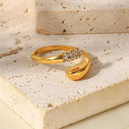 18k Dainty Sparkling Tip Wrap Around Ring — product detail