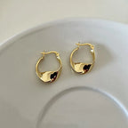 Minimal Flattened Irregular Hoop Earrings — product detail