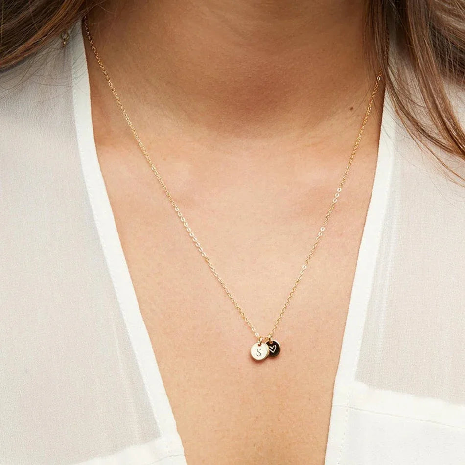 Dainty Personalised Disc Initial Necklace — product detail