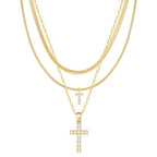 3pc 14k Diamond Accented Initial & Cross Necklace Set — product detail
