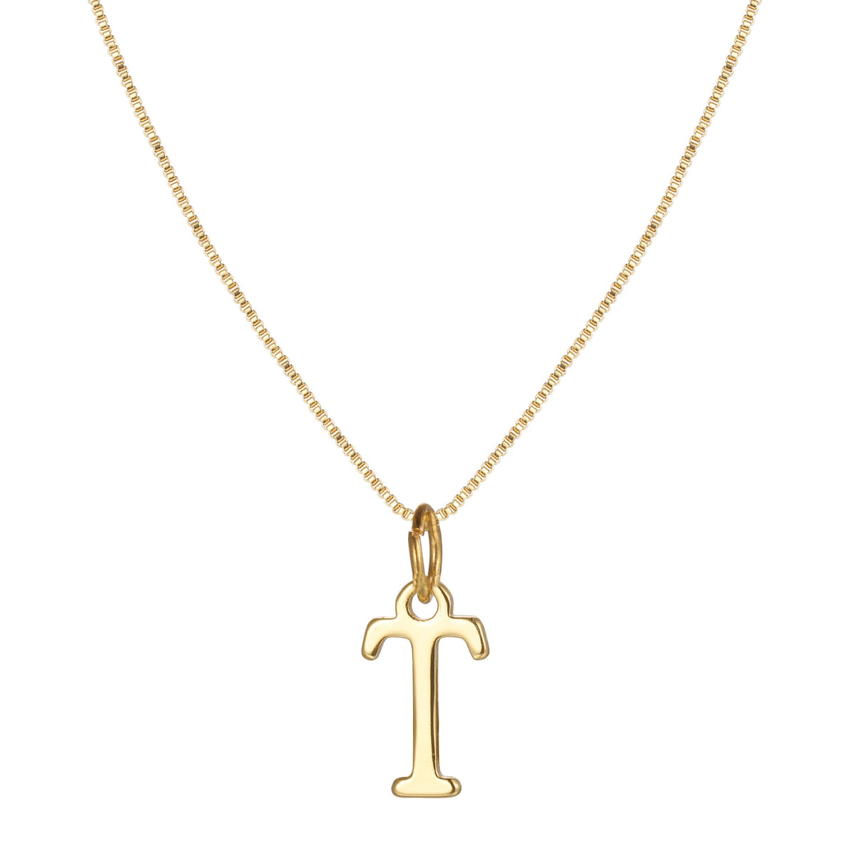 14k Minimal Serif Initial Necklace — product detail