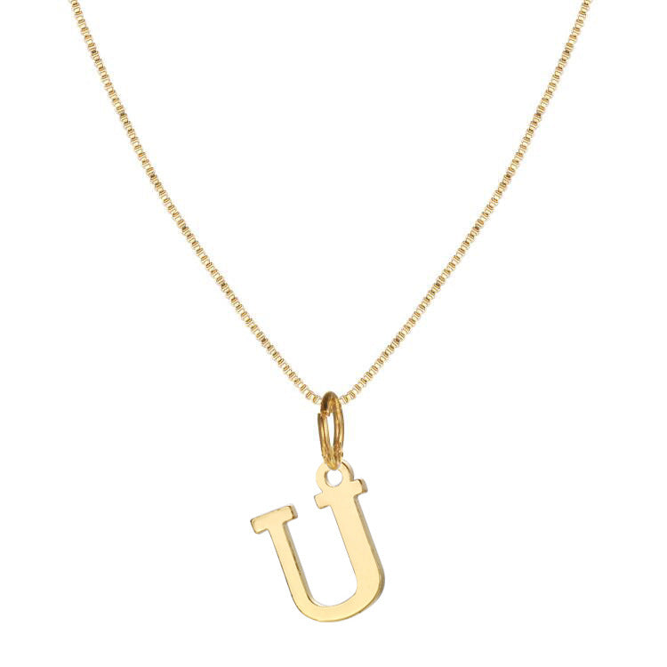 14k Minimal Serif Initial Necklace — product detail