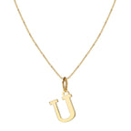 14k Minimal Serif Initial Necklace — product detail