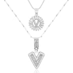 2pc 14k Sparkling Letter Initial Necklaces — product detail