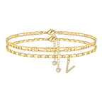 2pc 14k Sparkling Letter Initial Anklet — product detail