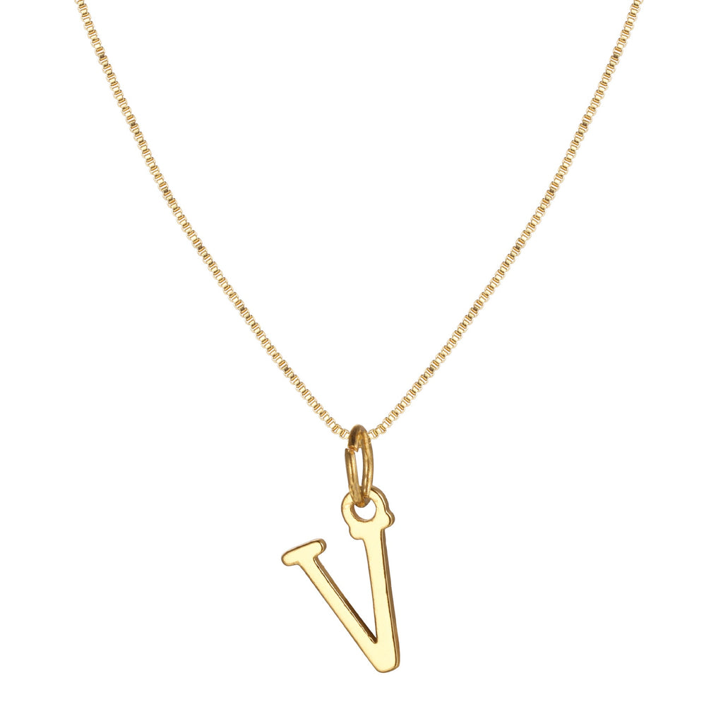 14k Minimal Serif Initial Necklace — product detail