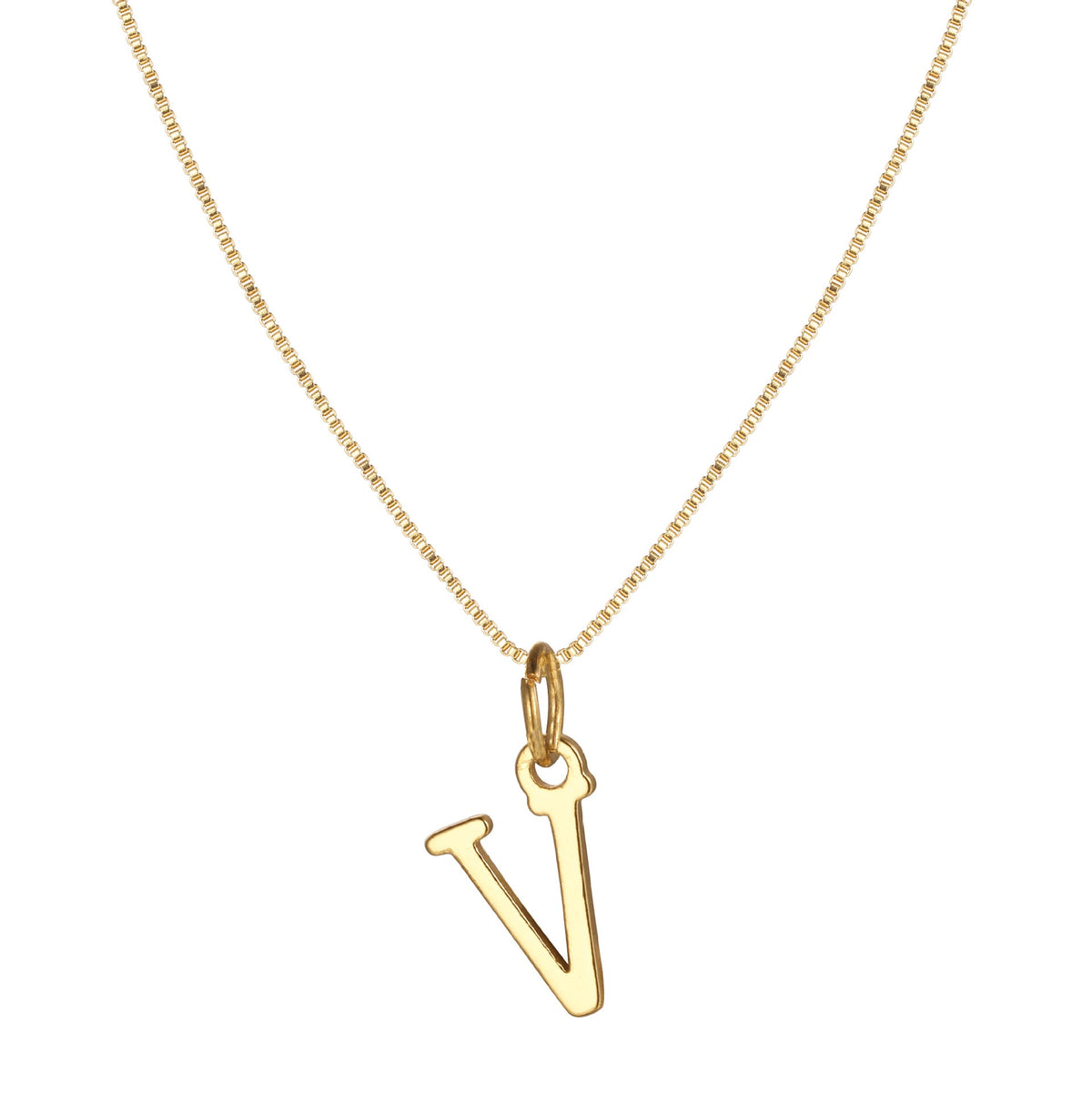 14k Minimal Serif Initial Necklace — product detail