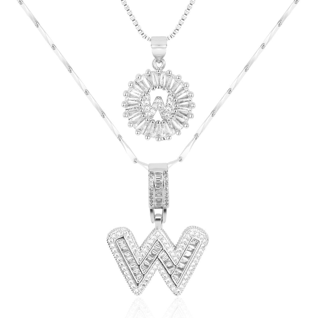 2pc 14k Sparkling Letter Initial Necklaces — product detail