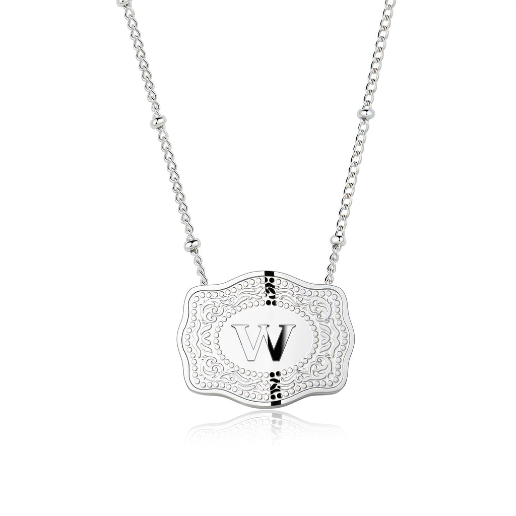 Dainty Belt Buckle Letter Initial Necklaces — product detail