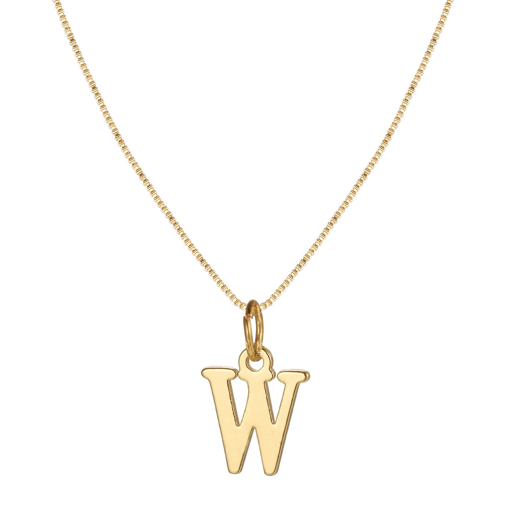 14k Minimal Serif Initial Necklace — product detail